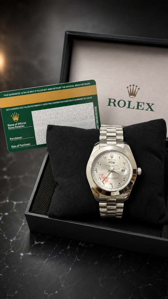 VIP Rolex Date And Day Style Watch Year Complete Warranty